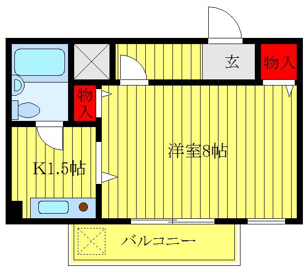 レジデンス加藤(1K/1階)の間取り写真