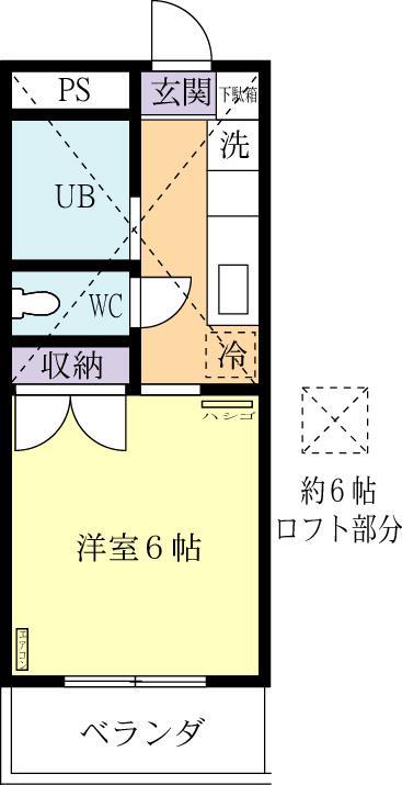 T・Sハイツ(1K/2階)の間取り写真