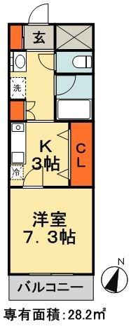本町アンディ(1K/4階)の間取り写真