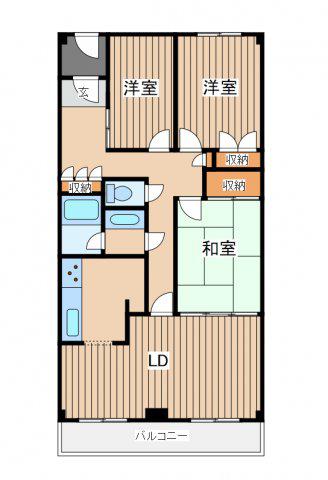 モアクレスト玉川学園Ⅰ(3LDK/6階)の間取り写真