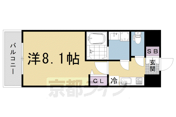 DAIWA GRACE MAISON 京都西七条(1K/7階)の間取り写真
