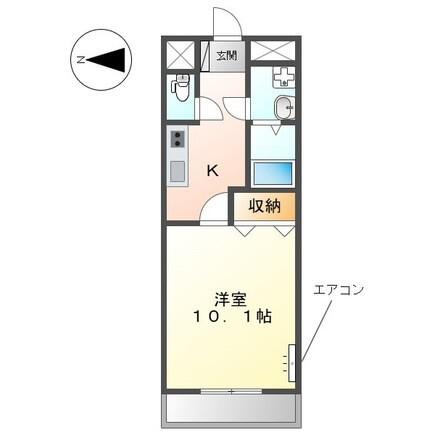 エトワールハイム(1K/2階)の間取り写真