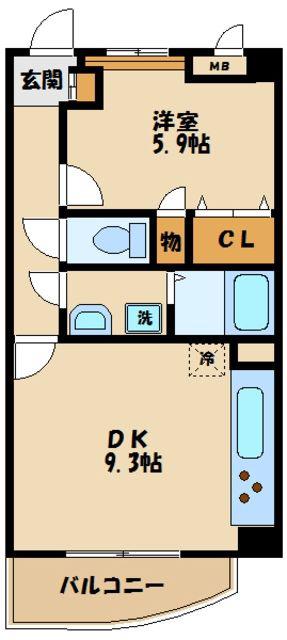 ロワール(1LDK/2階)の間取り写真