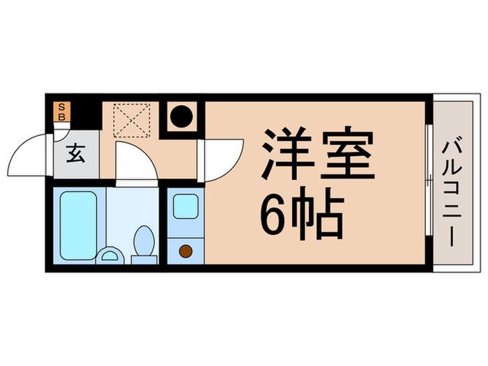 ディアコート(ワンルーム/2階)の間取り写真