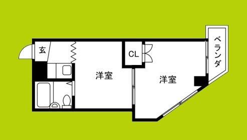 リバーサイドコロル天神橋(2K/2階)の間取り写真