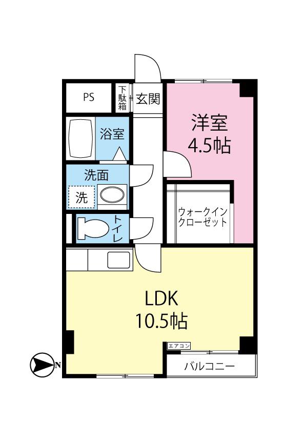 アルプハイツ梶ヶ谷(1LDK/3階)の間取り写真