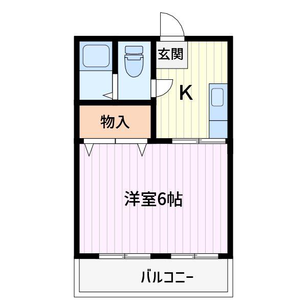 本田マンション2号棟(1K/2階)の間取り写真