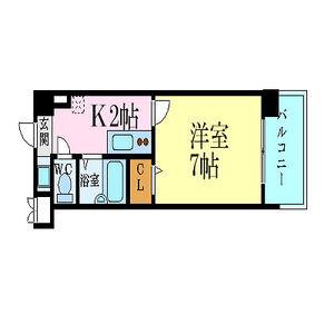 パークサイド羽衣(1K/2階)の間取り写真