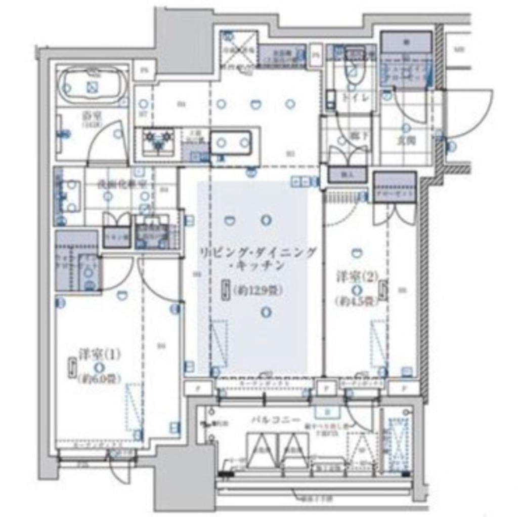 クラッシィハウス大手町ザ・スイート(2LDK/3階)の間取り写真
