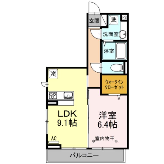 コーポ盛/コーポ和コーポ盛(1LDK/3階)の間取り写真