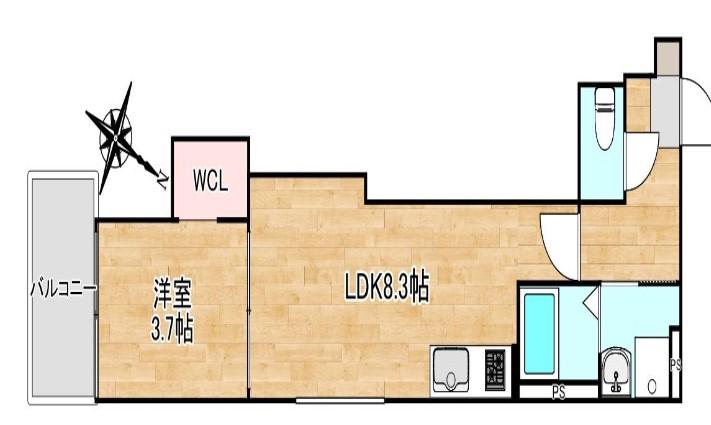 CRECIA周船寺II(1LDK/1階)の間取り写真
