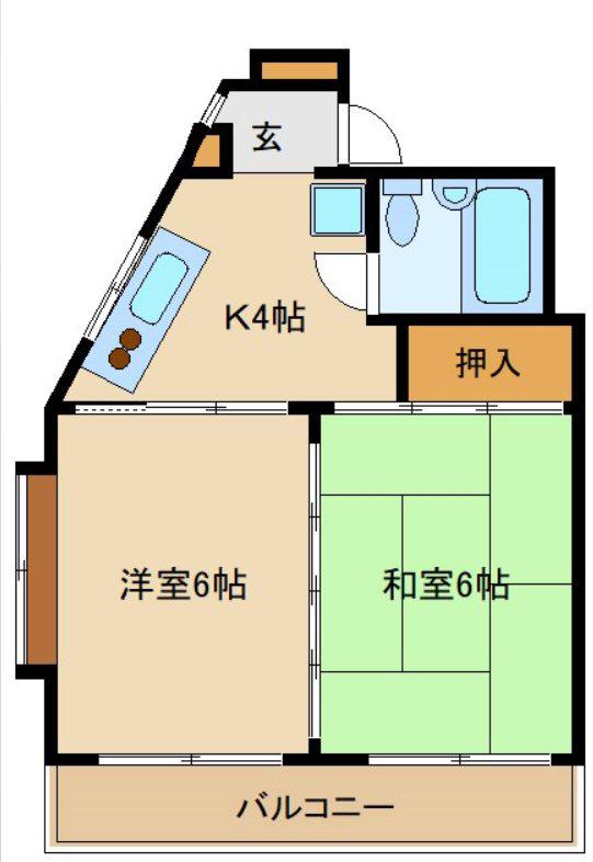 日神パレステージ市川(2K/9階)の間取り写真