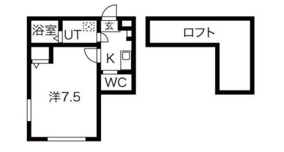 クラウンハウス(1K/1階)の間取り写真