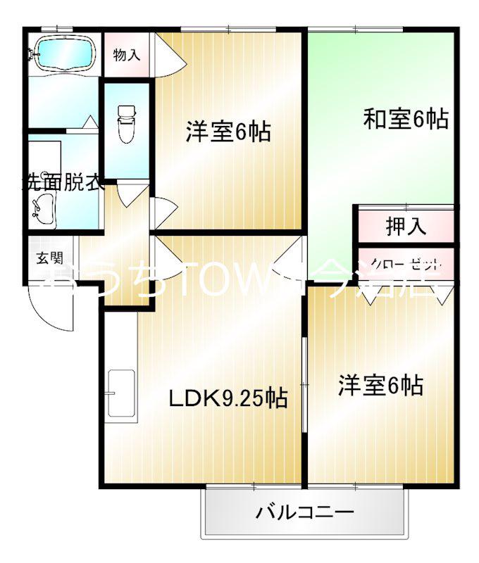 フォブールあおい(3DK/2階)の間取り写真