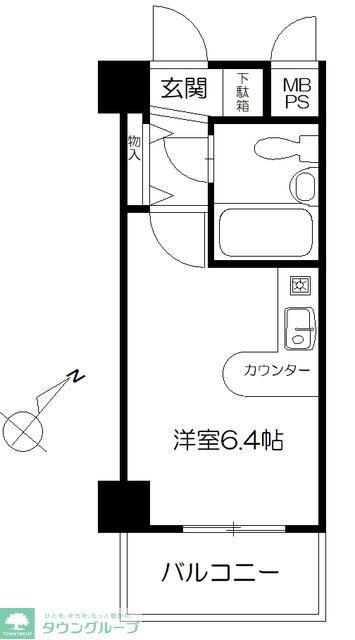 ライオンズマンション相模原第5(ワンルーム/10階)の間取り写真