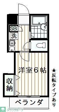 モイスペンテI(1K/1階)の間取り写真