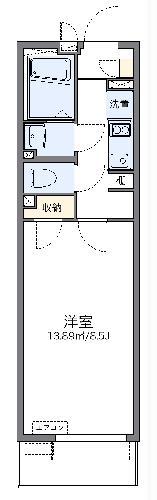 レオネクストホワイトパレス(1K/3階)の間取り写真