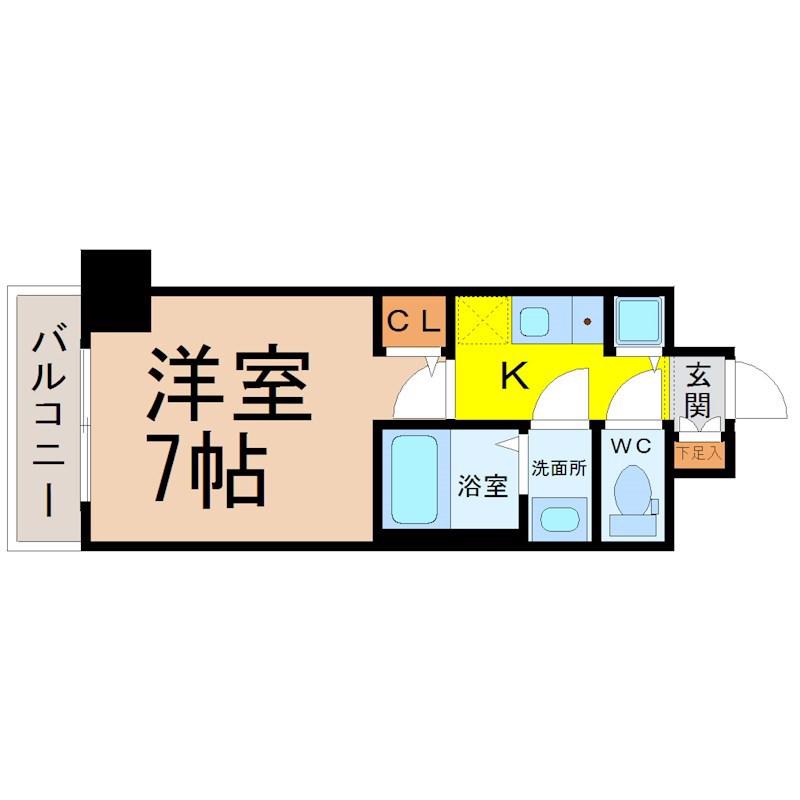 ヴィラマリオン(1K/5階)の間取り写真