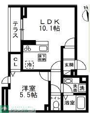 茅ヶ崎市浜竹プロジェクト工事(1LDK/1階)の間取り写真