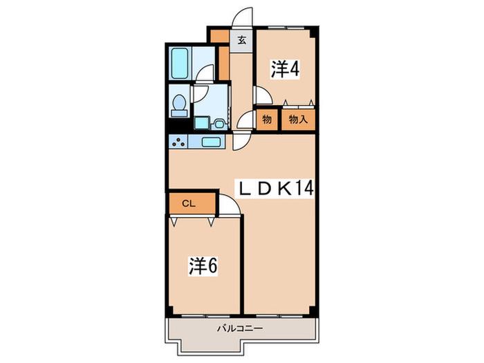パストラル田奈(2LDK/3階)の間取り写真