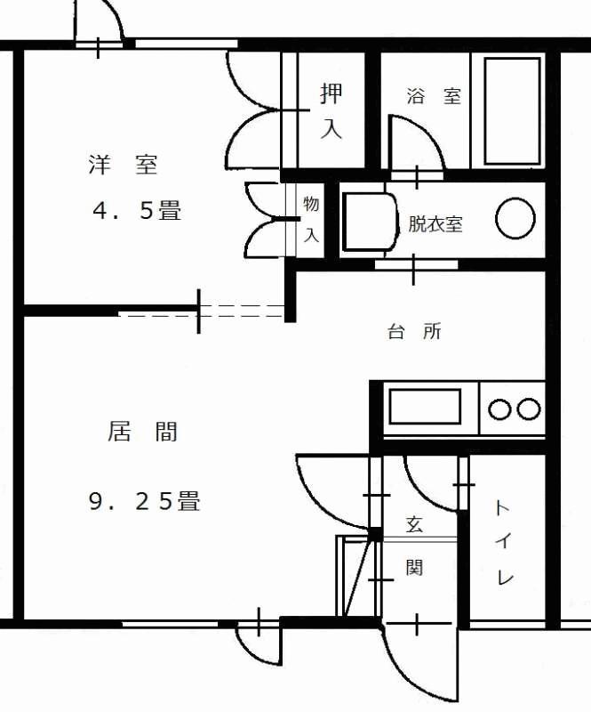 REPOSなよろ(1DK/1階)の間取り写真