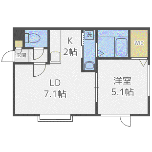 M-521(1LDK/2階)の間取り写真