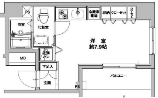 ドルチェ東京府中・弐番館(1K/5階)の間取り写真