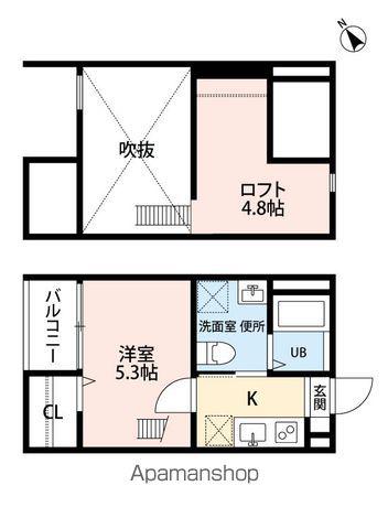 アクア鳴海(1K/2階)の間取り写真