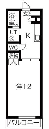 ラルジュI(1DK/2階)の間取り写真