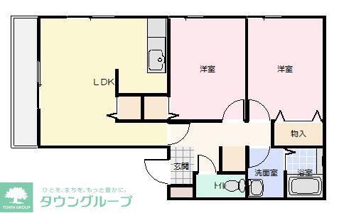 セレッソハイツ・Y(2LDK/2階)の間取り写真