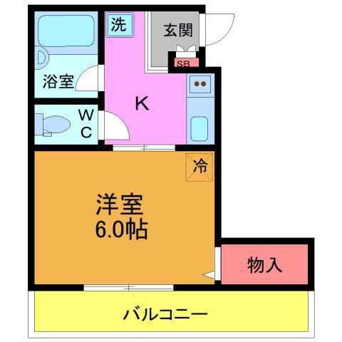 旭ビル(1K/4階)の間取り写真