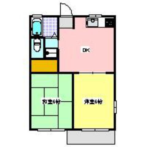 サランケイ C(2DK/2階)の間取り写真