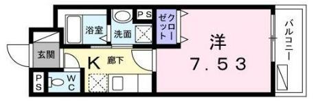 トゥーレン コティ(1K/1階)の間取り写真