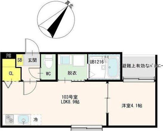 ハーモニーテラス宮千代VI(1LDK/1階)の間取り写真