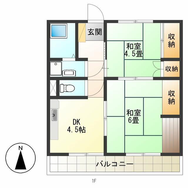 共栄マンションNO.1(2DK/2階)の間取り写真