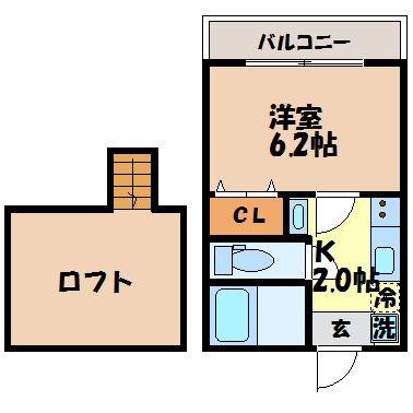 SIGNPOST泉(1K/2階)の間取り写真
