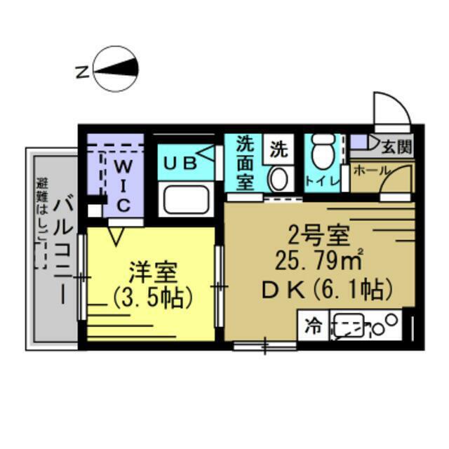アリビオ新松戸(1DK/2階)の間取り写真