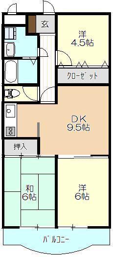クレール小手指(3DK/1階)の間取り写真