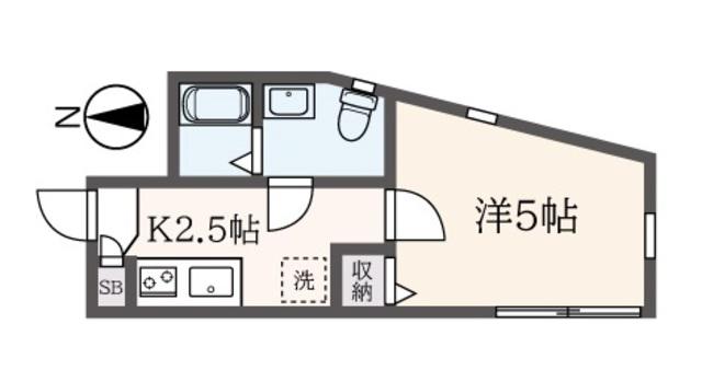 しもたかヴィレッジ(1K/1階)の間取り写真