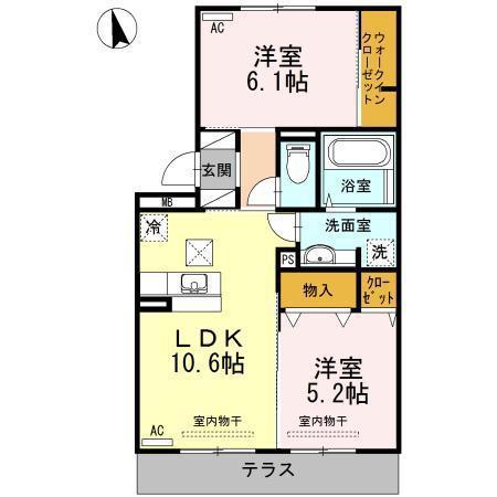 Sビレッジ (2LDK/1階)の間取り写真