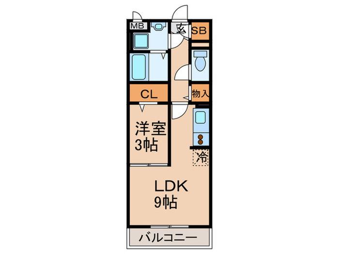 メルヴェーユ(1LDK/1階)の間取り写真