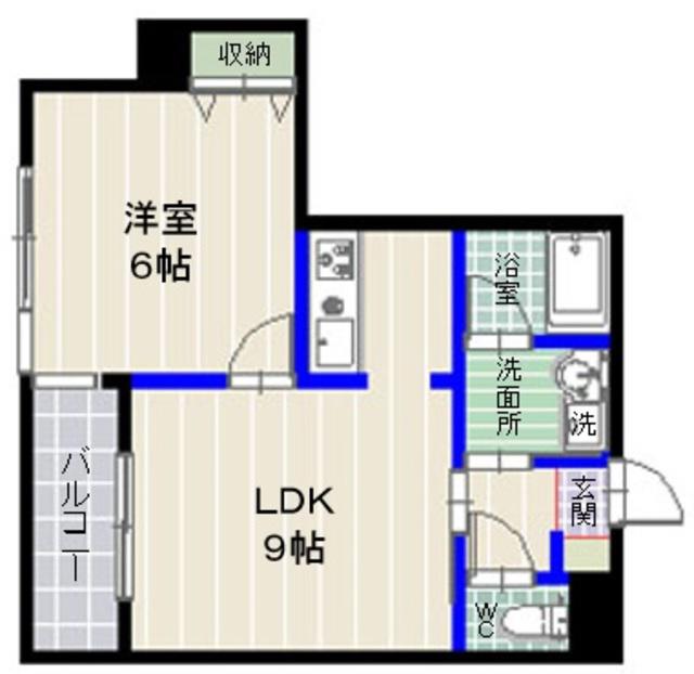 プラティーク今川(1LDK/8階)の間取り写真