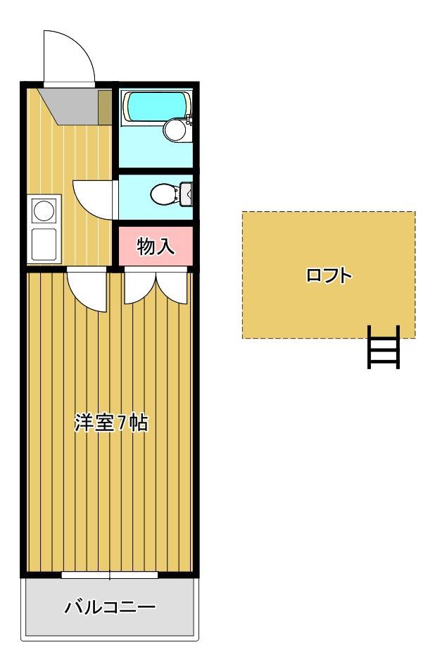 レオパレスさんわ大和田第5(1K/1階)の間取り写真