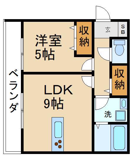 シュシュクズハアサヒ(1LDK/1階)の間取り写真