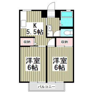 メゾンパストラルI(2K/2階)の間取り写真