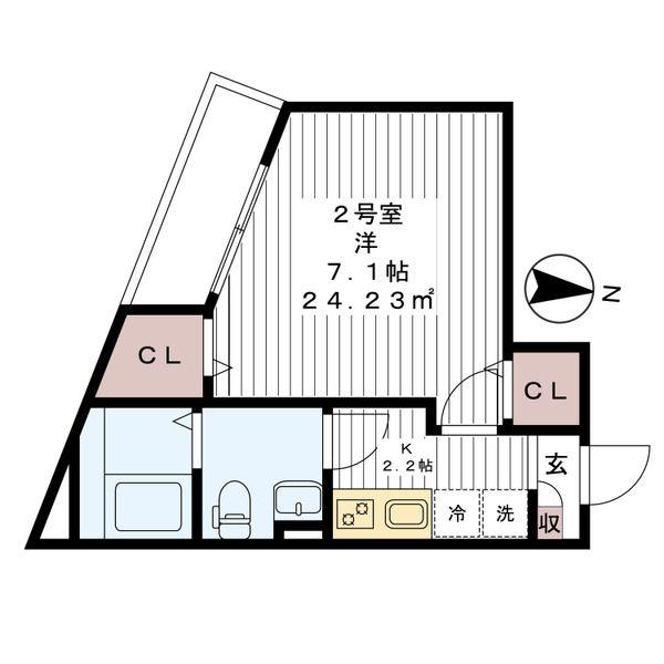 グリシーナ新小岩(1K/3階)の間取り写真