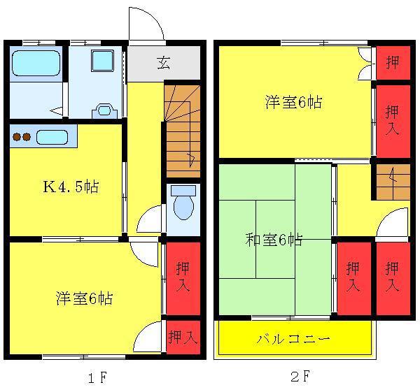 コーポ平田(3DK/1階)の間取り写真