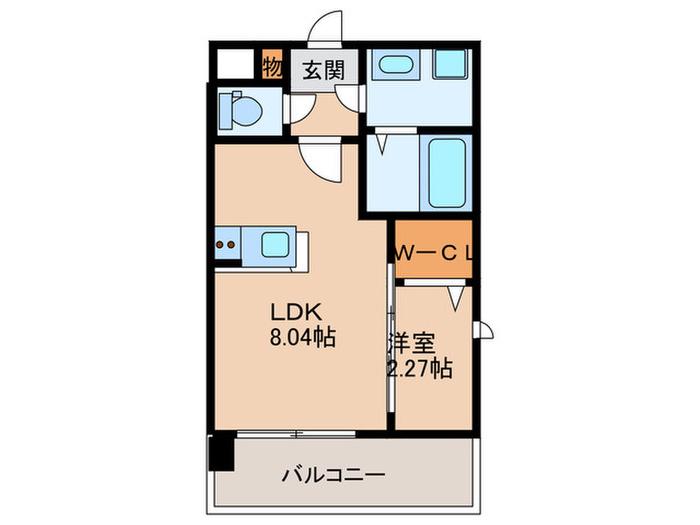パグーロ西新南(1K/10階)の間取り写真