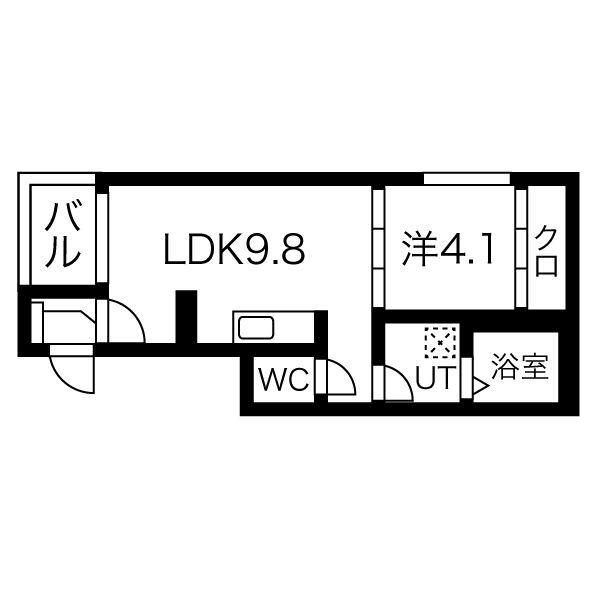 ハーモニーテラス千代田(1LDK/3階)の間取り写真
