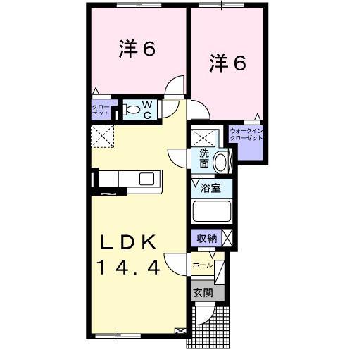 CIELO II(2LDK/1階)の間取り写真